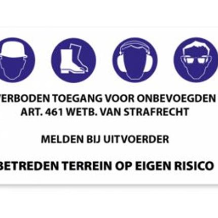 Gebodsbord bouwplaatas