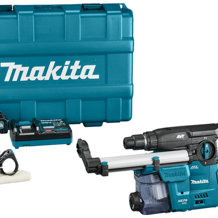 Makita HR008GM202 40V Max Combihamer met Stofafzuiging en 2X 4.0Ah Accu