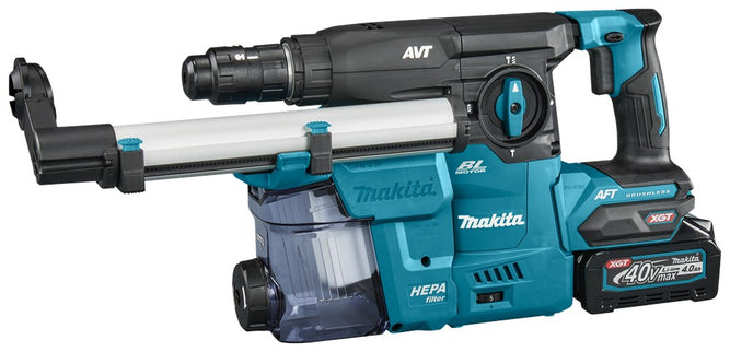 Makita HR009GM202 40V Max Combihamer met Stofafzuiging en 2X 4.0Ah Accu