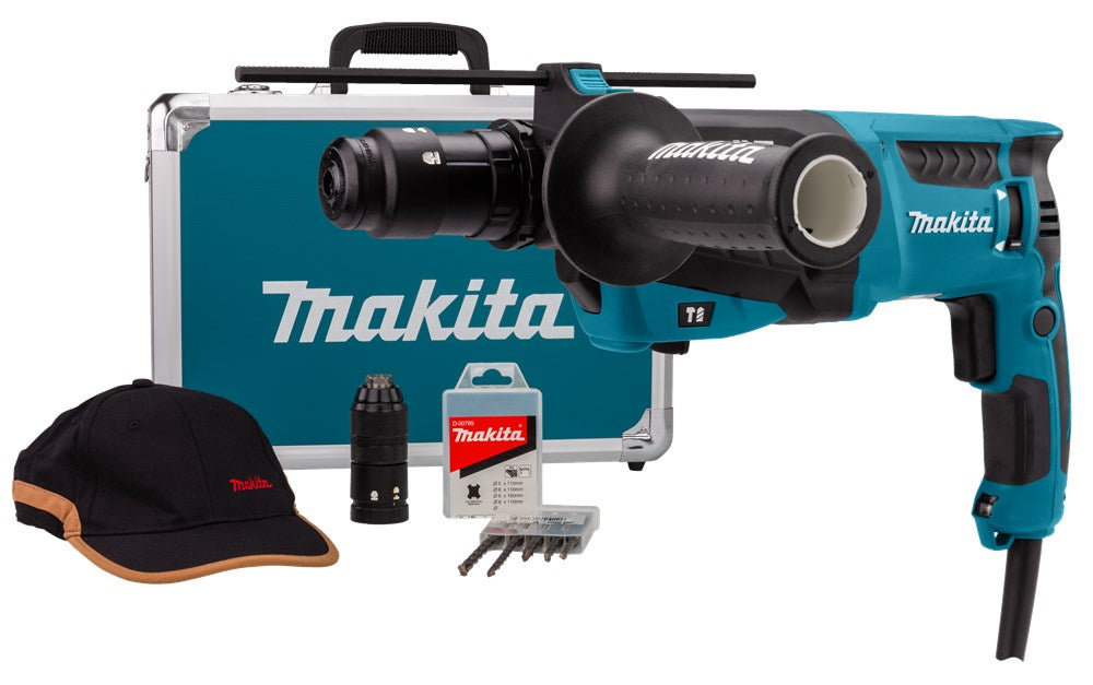 Makita HR2631FT13 230V Combihamer in Koffer 230V 5-Delige Borenset