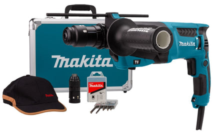 Makita HR2631FT13 230V Combihamer in Koffer 230V 5-Delige Borenset
