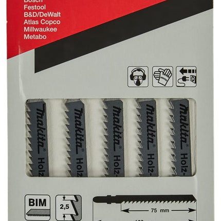 Makita Decoupeerzaagblad Hout 75mm T101BF Decoupeerzaagblad – P-31594