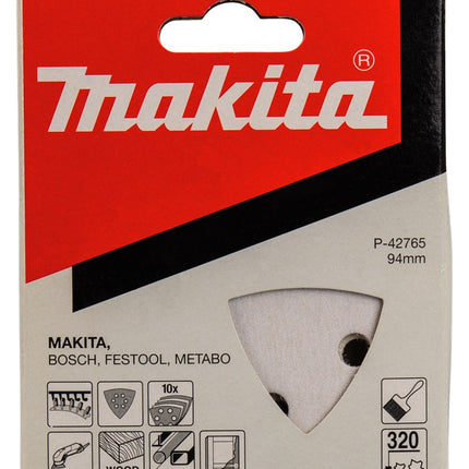 Makita SET Schuurvel K320 10st Wit 3-K White V. – P-42765