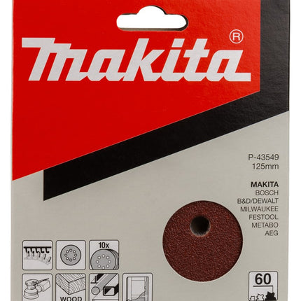 Makita Schuurschijf 125mm K60 Red Velcro – P-43549