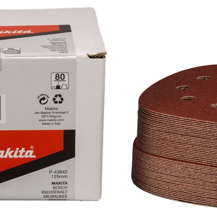 Makita Schuurschijf 125mm K80 Red Velcro – P-43642