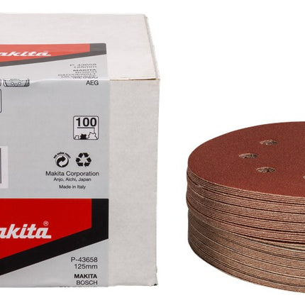 Makita Schuurschijf 125mm K100 Red Velcro – P-43658