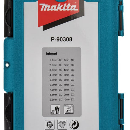 Makita Metaalborenset HSS-TIN 40-Delig HSS Borenset 40DLG – P-90308