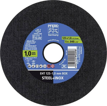 PF69120939 - Doorslijpschijf 125-1mm Staal , RVS - EHT 125-1,0 MM