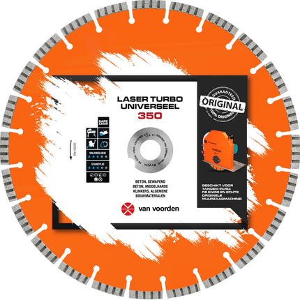 Van Voorden MUURSTEENZAAGMACHINE TANDEM-PRCD Ø350MM 2100W 230V INCL 2X DIAMANTZAAG Ø350/30MM