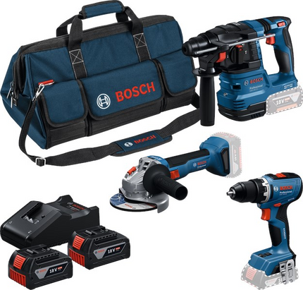 BOSCH 3-TOOLKIT 18V GSR+GWS+GBH