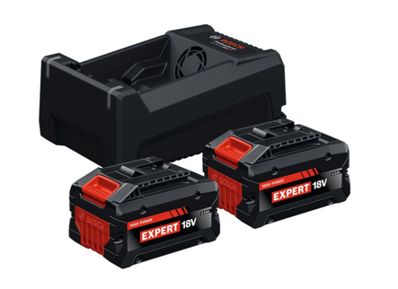 Bosch EXPERT EXBA18V-55 + GAL 12V/18V-80 Accu Starterset 2×5,5Ah - 1600A0373P