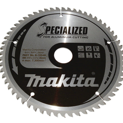 Makita Specialized Cirkelzaagblad Aluminium 210x30x2,4mm 60T 0G - B-33548