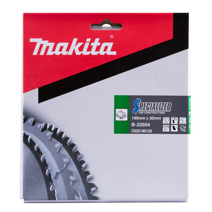 Makita HM Specialized Zaagblad 190x2.6x30mm 12T - B-33554