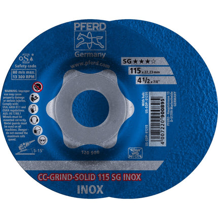 Afbeelding PFERD TOOLS afbraamschijf ergonomisch CC-GRIND-SOLID SG-INOX