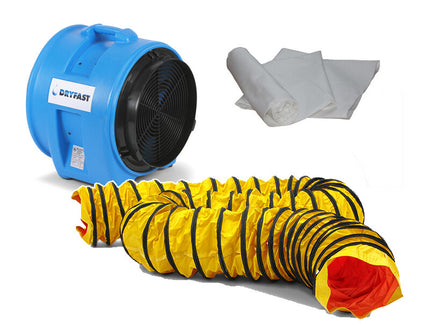 Dryfast DAF7500LSAU Stofafzuigset Auxiaal Ventilator met Slang 10m en Stofzak