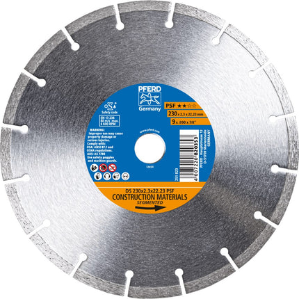 Afbeelding PFERD TOOLS diamant-doorslijpschijven voor de bouwindustrie, uitvoering gesegmenteerd psf DS 230x2,3x22,23 START