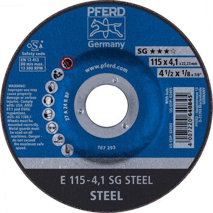 Afbeelding PFERD TOOLS afbraamschijf staal E SG STEEL