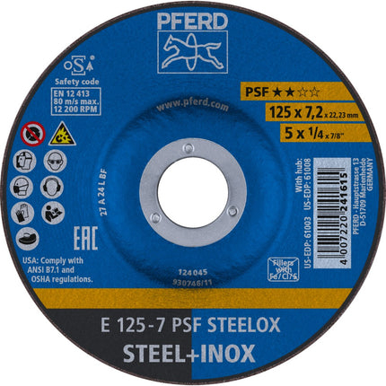 Afbeelding PFERD TOOLS afbraamschijf staal/rvs E PSF STEELOX