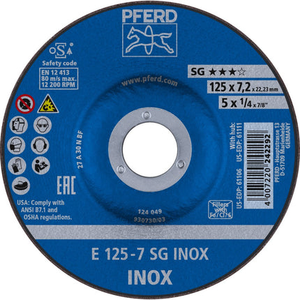 Afbeelding PFERD TOOLS afbraamschijf rvs E SG INOX