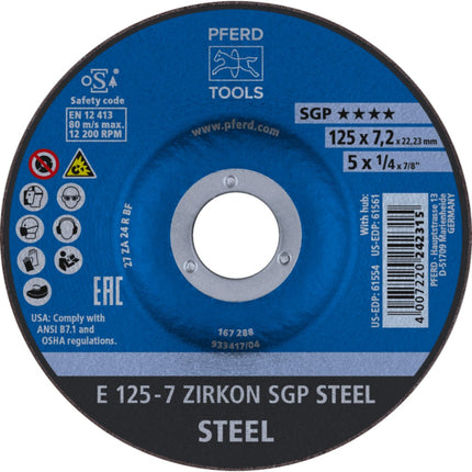 Afbeelding PFERD TOOLS afbraamschijf staal E SGP STEEL
