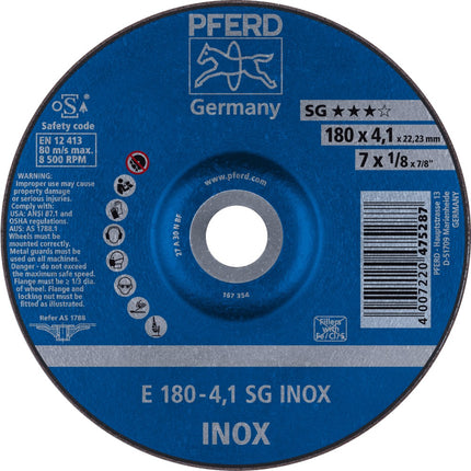 Afbeelding PFERD TOOLS afbraamschijf staal E SG INOX