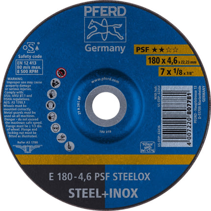Afbeelding PFERD TOOLS afbraamschijf rvs E PSF STEELOX