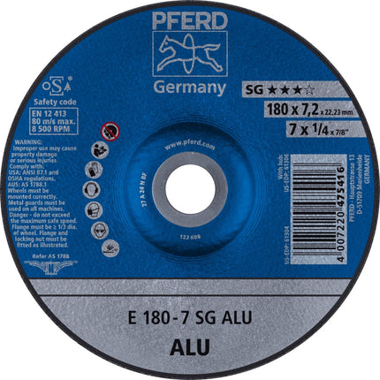 Afbeelding PFERD TOOLS afbraamschijf non ferro metalen E SG ALU