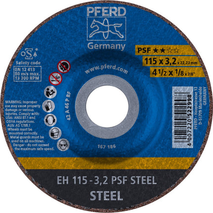Afbeelding PFERD TOOLS doorslijpschijf, staal EH/EHT PSF STEEL