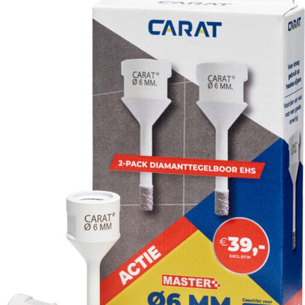 CARAT 2-PACK TEGELBOREN CARAT MASTER 6MMVOOR OP HAAKSE SLIJPER