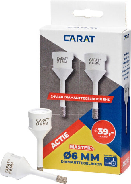 CARAT 2-PACK TEGELBOREN CARAT MASTER 6MMVOOR OP HAAKSE SLIJPER