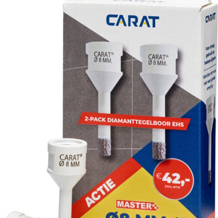 CARAT 2-PACK TEGELBOREN CARAT MASTER 8MMVOOR OP HAAKSE SLIJPER