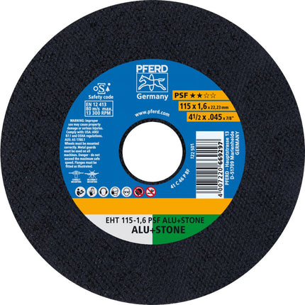 Afbeelding PFERD TOOLS doorslijpschijf, non-ferro metalen EH/EHT PSF ALU+STONE