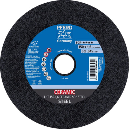 Afbeelding PFERD TOOLS doorslijpschijf, ceramic EH/EHT SGP STEEL