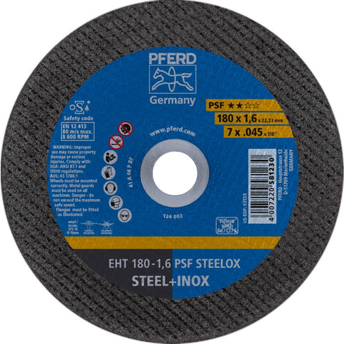 Afbeelding PFERD TOOLS doorslijpschijf, rvs EH/EHT PSF STEELOX