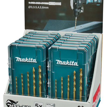 MAKITA METAALBOORSET 5-DELIG (DISPLAY 12 STUKS)