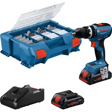 Bosch GSB 18V-65 2X 4,0 AH + 82X ACC P&C-CASE ACCUKLOPBOORSCHROEVENDRAAIER