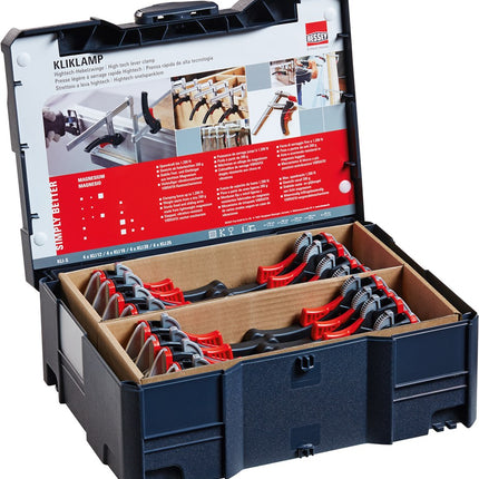 BESSEY KOFFER 16-DELIG MET 4 X KLI12/16/20/25