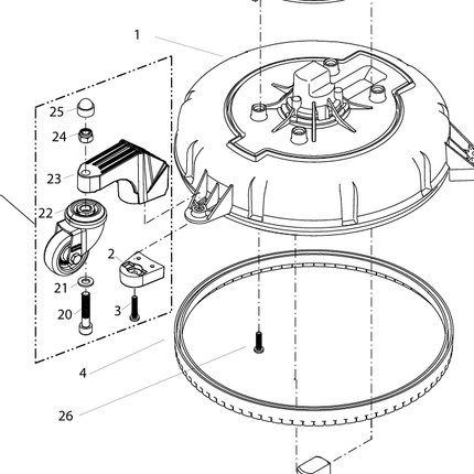 Kränzle Round Cleaner UFO met Wielen + Steeknippel D12 - 41881