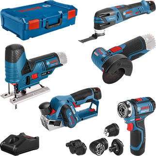 Bosch Combiset 12V 5-Toolkit GSR FC + GOP + GHO + GWS + GST - 0615A0017D