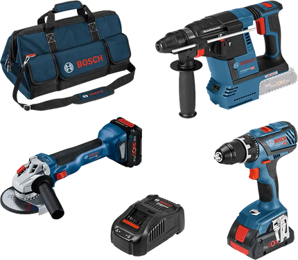 Bosch Combiset 18V 3-Toolkit GSR+GBH+GWS in Toolbag - 0615990M3C