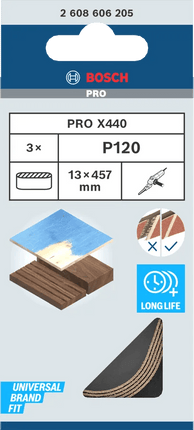 Bosch PRO X440 Schuurband 13x457mm K120 3st - 2608606205