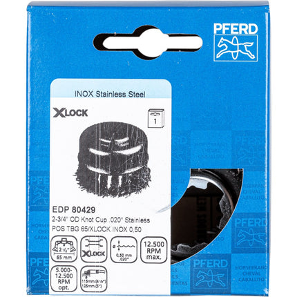 Afbeelding PFERD TOOLS komborstels getordeerd, met schroefdraad POS TBG 65/X-LOCK INOX 0,50