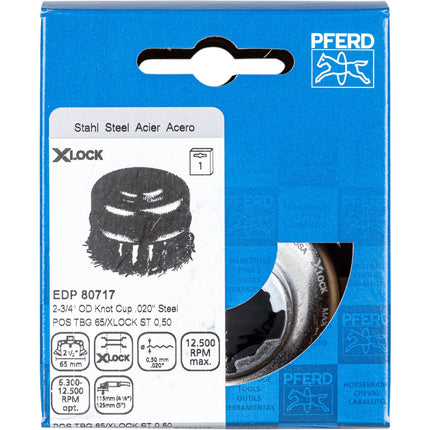 Afbeelding PFERD TOOLS komborstels getordeerd, met schroefdraad POS TBG 65/X-LOCK ST 0,50