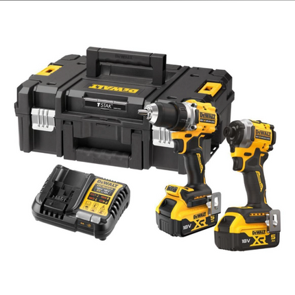 DeWALT DCK2051P2T-QW 18V XR Brushless Twin Kit met DCD800 + DCF850 2X 5.0Ah Accu in TSTAK
