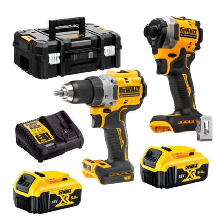 DeWALT DCK2051P2T-QW 18V XR Brushless Twin Kit met DCD800 + DCF850 2X 5.0Ah Accu in TSTAK