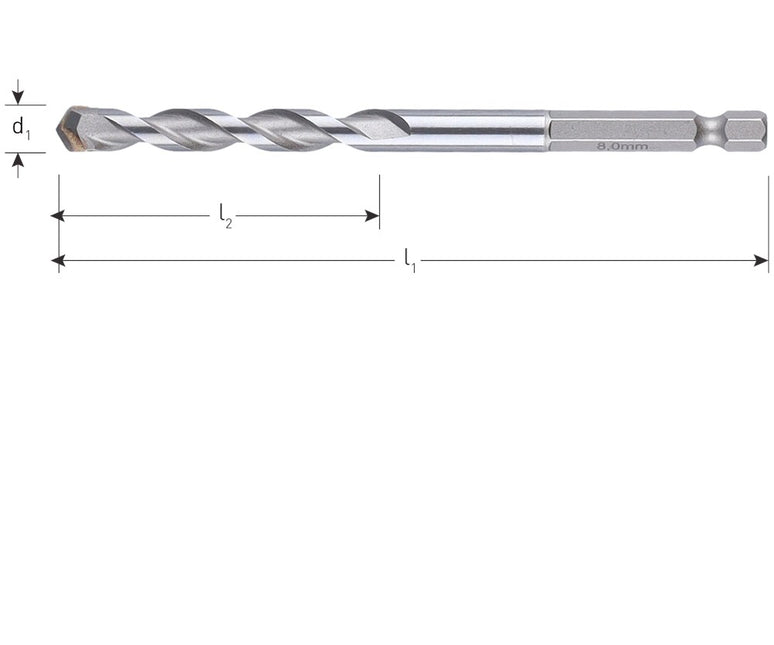 UNIDre multifunctionele boor, 1/4\" (E6.3) bitopname, in EV-pack