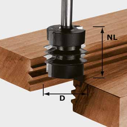Verlijmfrees HW schacht 8 mm HW S8 D34/NL32