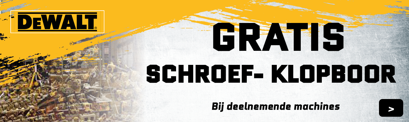 DeWalt banner gratis schroef-/klopboormachine