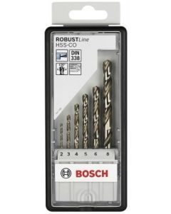 Bosch 6-delige Robust Line metaalborenset HSS-Co 2; 3; 4; 5; 6; 8 mm