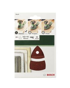 Bosch 2608256A62 10-delige Driehoekschuurbladen Set 102 x 62,93 mm K60